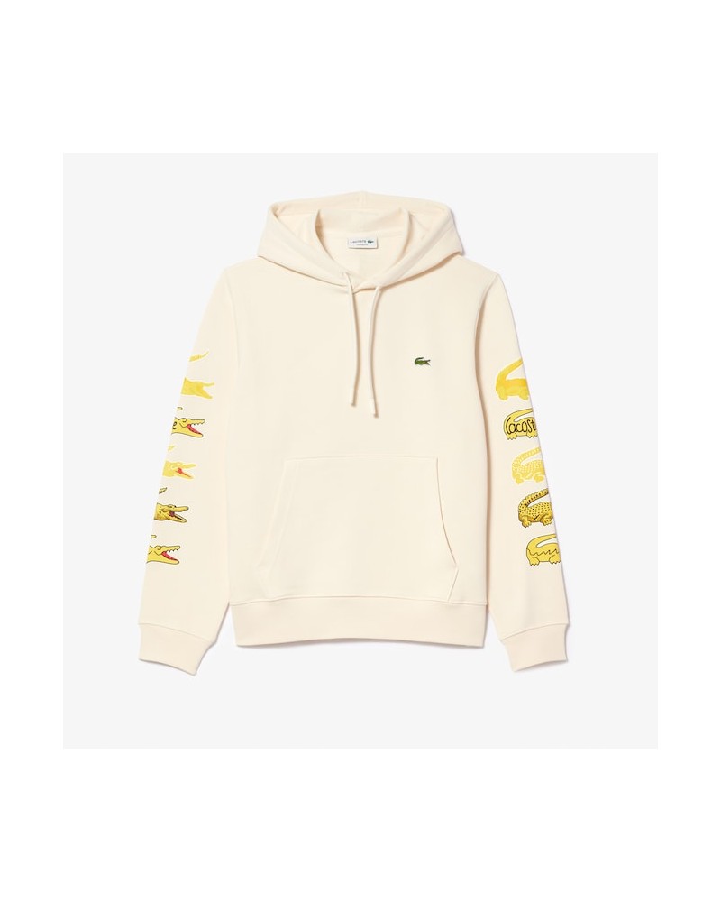 Lacoste - Crocodile Contrast Hoodie  - Beige