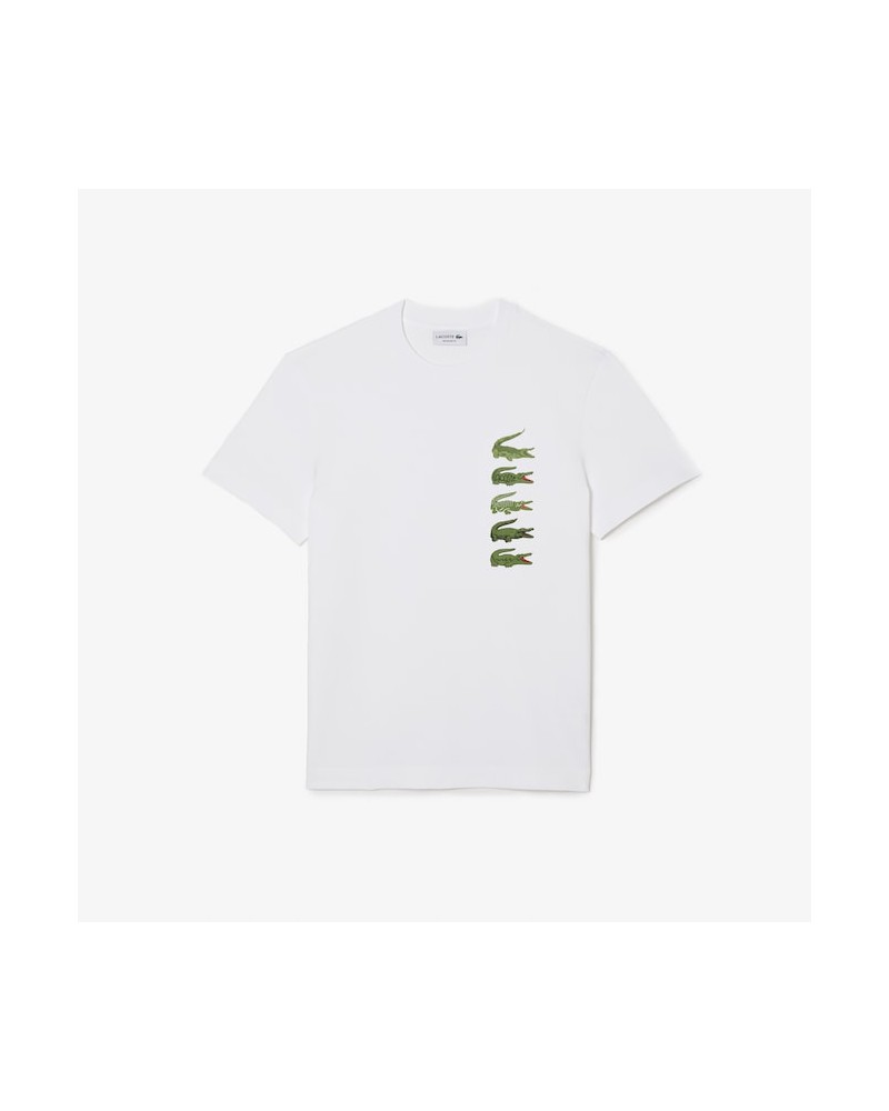 Lacoste - Emblematic Side Logo Regular Fit Tee  - White