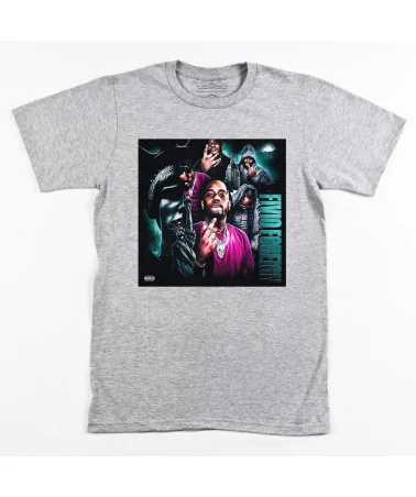 Block Custom - Fivio Foreign NY Retro Merch Tee - Heather Grey