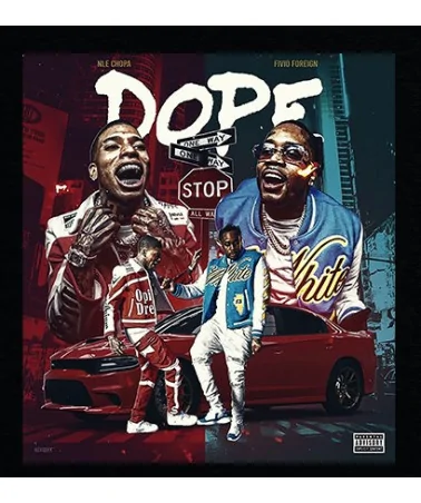 Block Custom - NLE Choppa x Fivio Foreign Dope Tee - Black | blocks...