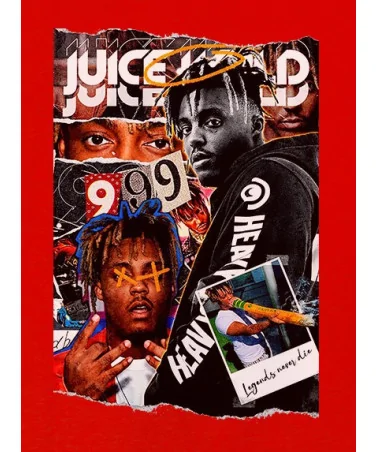 Block Custom - JUICE WRLD Collage Tee - Red | blockshops