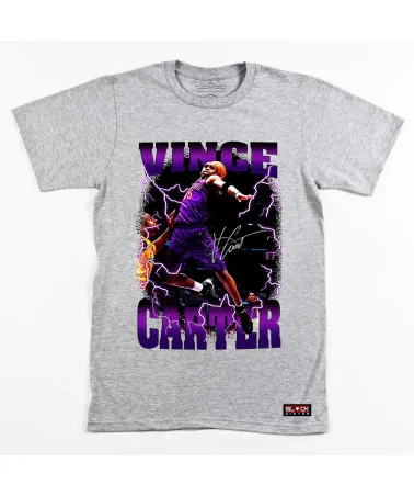 Block Custom - Vince Carter Bolt Dunk Tee - Heather grey