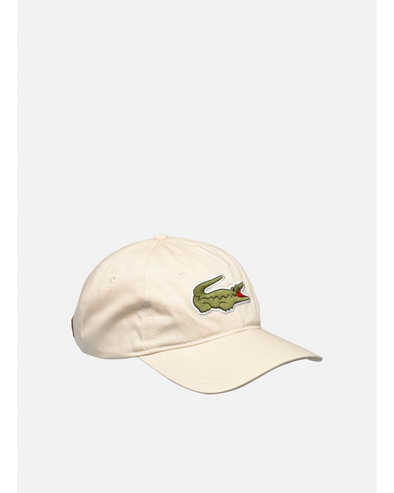 Lacoste Live - Oversized Logo Curved Cap - Light Beige