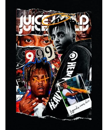 Block Custom - JUICE WRLD Collage Tee - Black