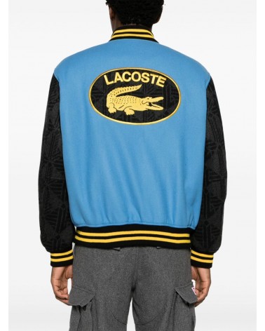 Lacoste - Varsity Limited Jacket W/ Monogram Contrast Sleeves - Blu