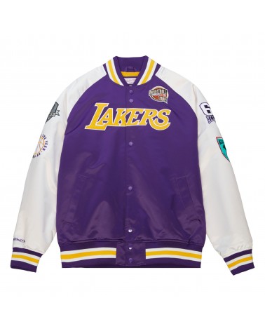Mitchell & Ness - Hall Of Fame N&N Los Angeles Lakers Pau Gasol Satin Jacket - Purple/White