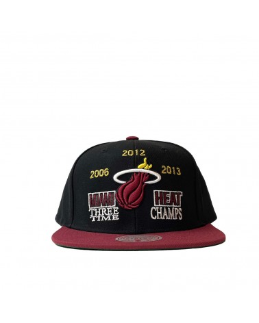 Mitchell And Ness - NBA Champ Is Here Snapback Miami Heat - Black / Burgundy