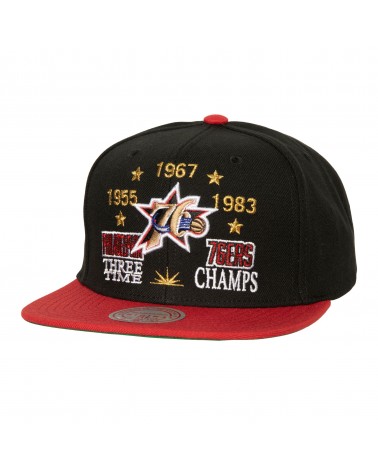 Mitchell And Ness - NBA Champ Is Here Snapback Philadelphia 76Ers - Black / Red