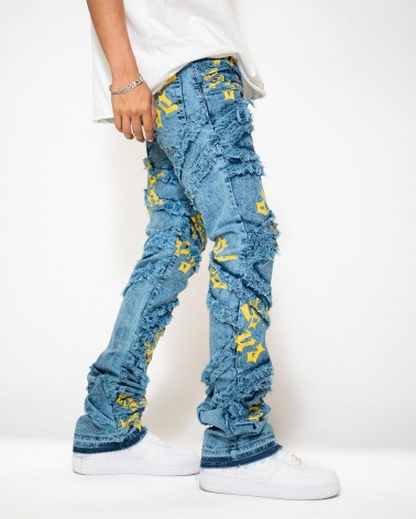 Golden Denim - The Stacked Cooper - Blue Denim/Yellow