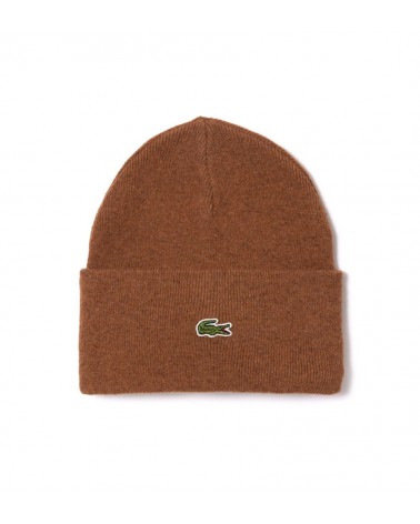 Lacoste - Wool Beanie Small Logo - Brown