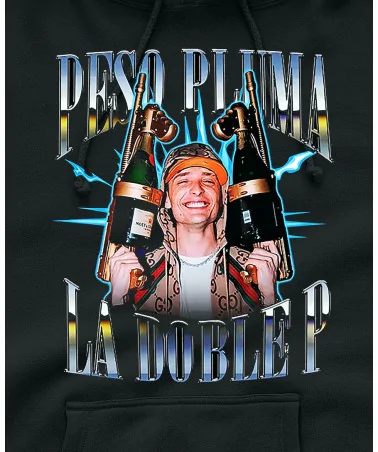 Block Custom - Peso Pluma Champagne Guns Hoodie - Black