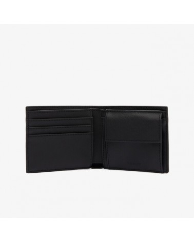 LACOSTE CROCO Crew Grained Leather Snap Wallet NF2974NL-000 Black £74.75 -  PicClick UK
