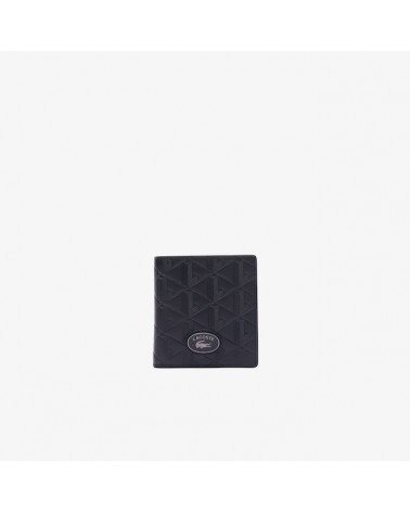 Lacoste - Compact Monogram Wallet With RFID Protection - Black