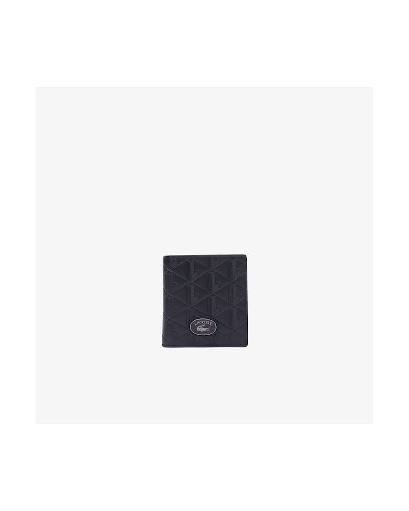 Lacoste - Compact Monogram Wallet With RFID Protection - Black