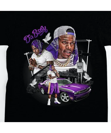 Block Custom - Da Baby Purple Car Tee - Black | blockshops