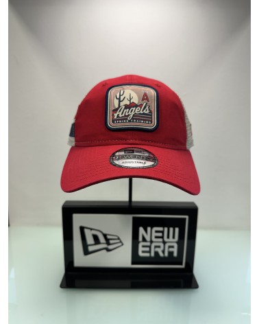 New Era - Anaheim Angels Stripe  9Twenty Trucker Cap - Red
