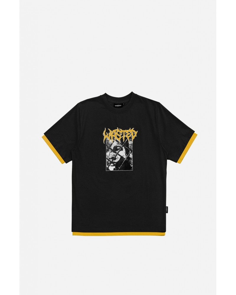 Wasted Paris - Nine Wire T-Shirt - Black / Golden Yellow